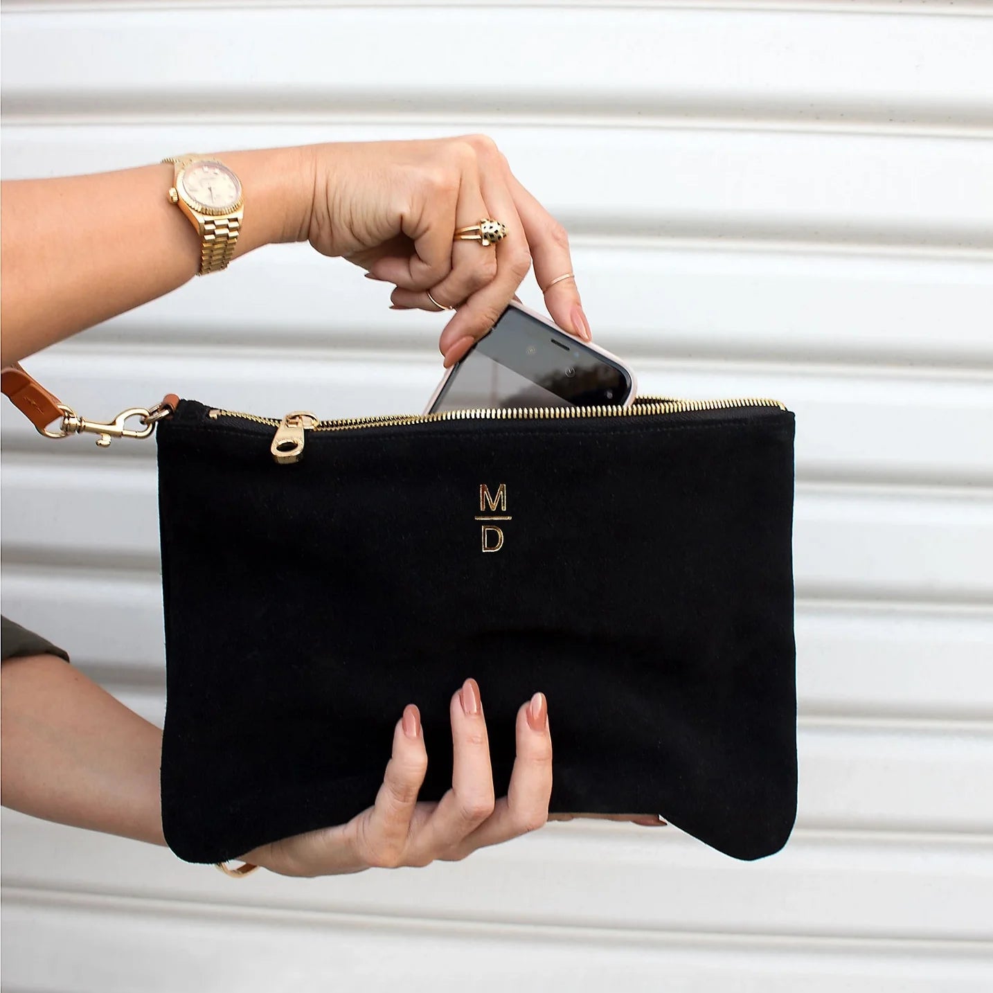 Sofie Suede Clutch